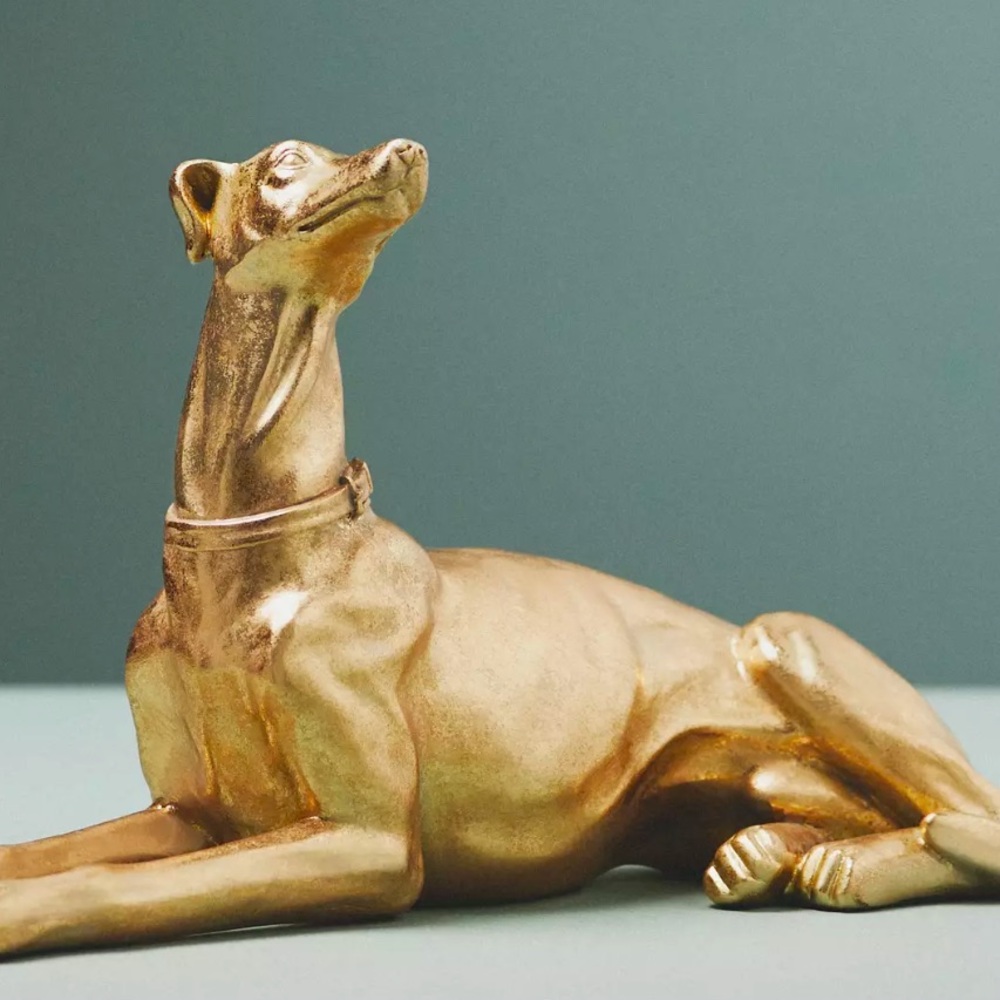 NWT Anthropologie Gold Greyhound statue